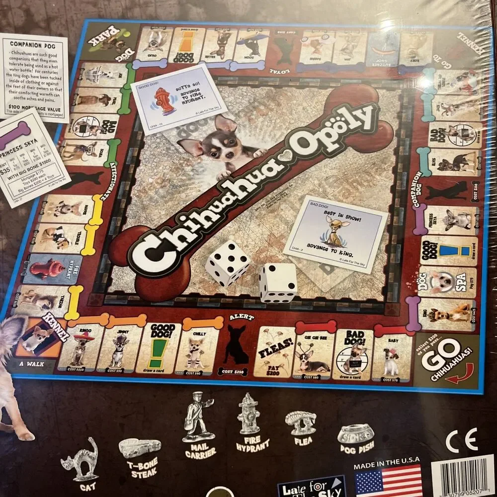 Chihuahua-OPOLY Late For The Sky Never Played Board Game New Sealed